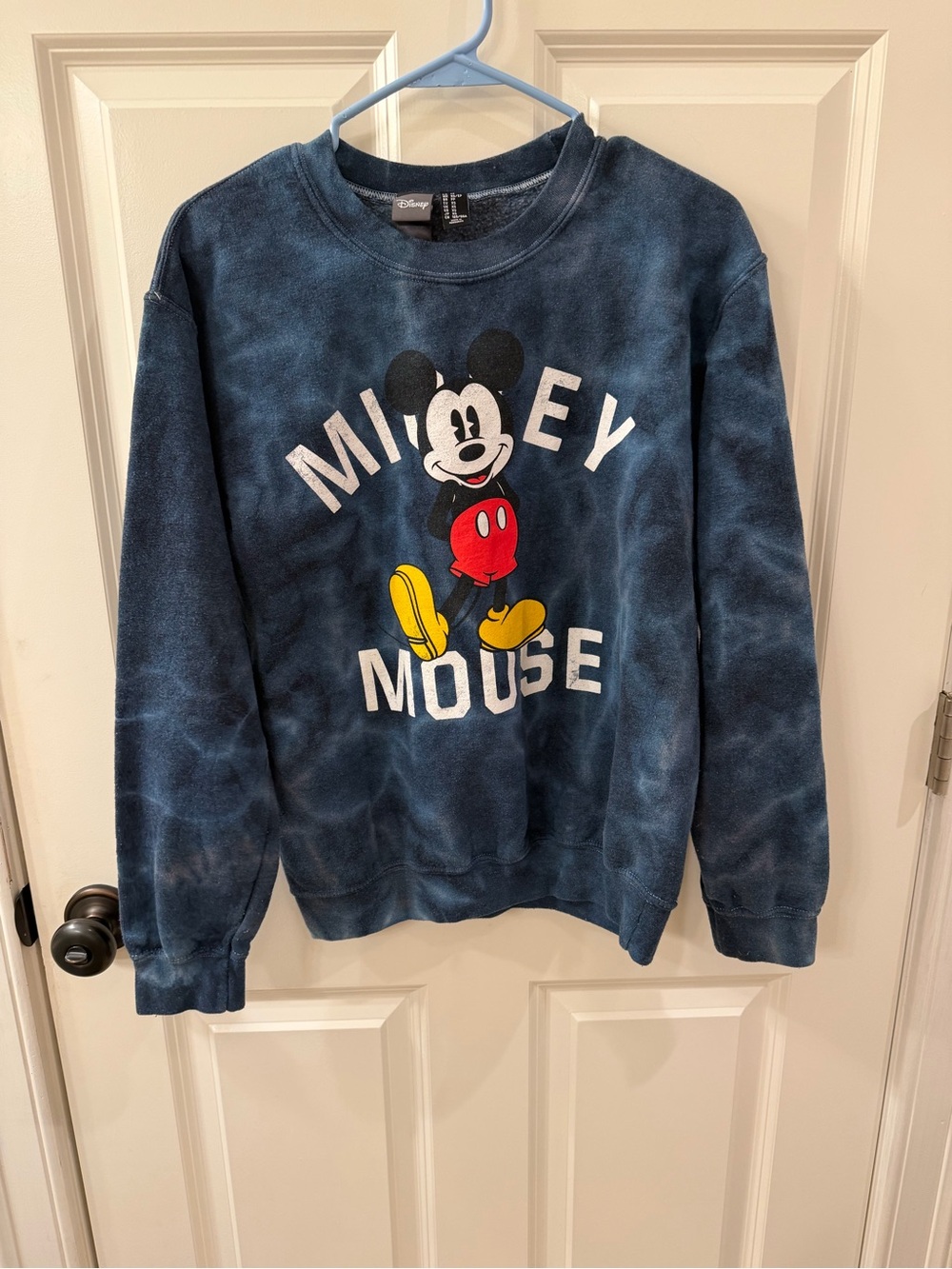 Disney Mickey Mouse Blue Tie-Dye Crewneck Sweatshirt Size XS